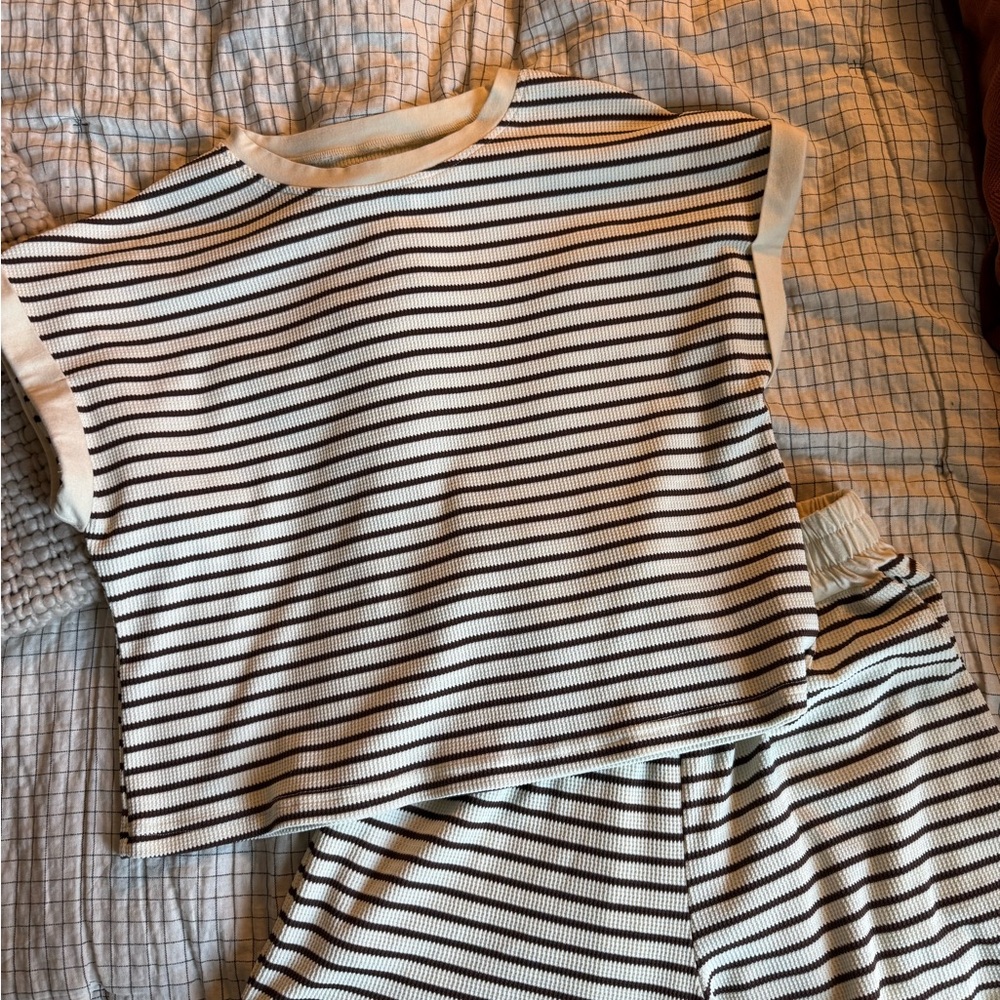 Striped Top and Shorts Set